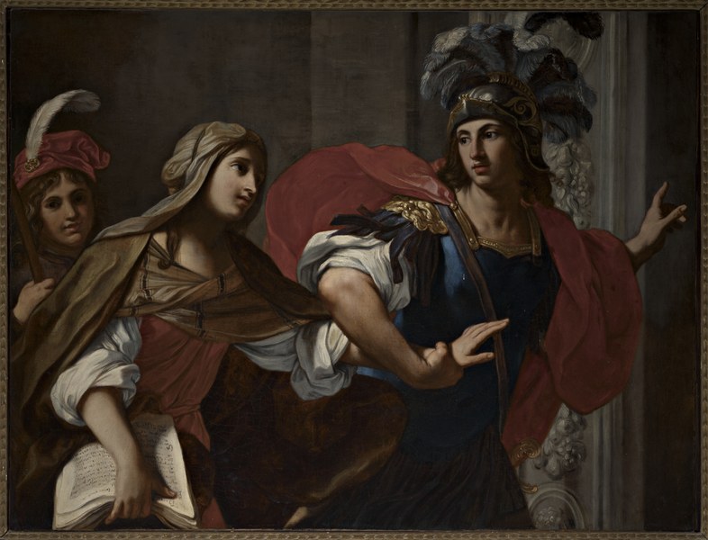 Elisabetta Sirani (Bologna 1638-1665), Alessandro costringe la profetessa a entrare nel tempio di Apollo a Delfi, olio su tela