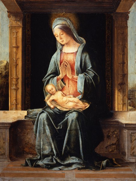 Ercole de’ Roberti: Madonna con il Bambino, 1495 Olio su tavola, cm 33 x 25 Berlino, Gemäldegalerie, Staatliche Museen zu Berlin