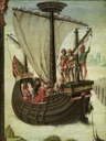 Lorenzo Costa: Fuga degli Argonauti dalla Colchide, c. 1483 Tempera e olio su tavola, cm 35 x 26,5 Madrid, Museo Nacional Thyssen-Bornemisza