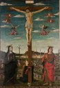 Vicino da Ferrara: Crocifissione, c. 1465 Olio su tela, cm 312 x 214 Parigi, Musée des arts décoratifs