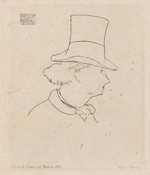 Édouard Manet, Ritratto di profilo di Charles Baudelaire, acquaforte, 1862, collezione privata