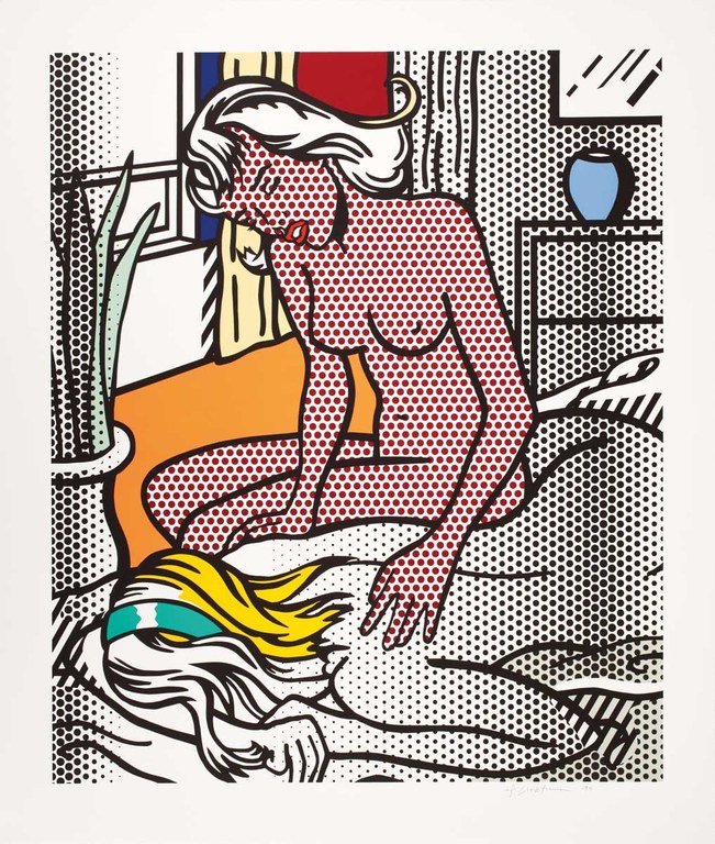Roy Lichtenstein, Two Nudes, 1994, 122.0 x 104.4 cm, color relief print on Rives BFK mould–paper, © 2022 Estate of Roy Lichtenstein