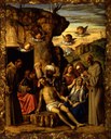 Cima da Conegliano, Compianto sul Cristo Morto, 1495-1498 Olio su tavola. Modena, Galleria Estense
