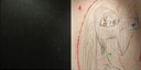Omar Galliani, S-velare Sandro (da Sandro Botticelli), 2011, matita, carboncino, tempera e pastelli su tavola, dittico, 200x400 cm. Ph. Luca Trascinelli