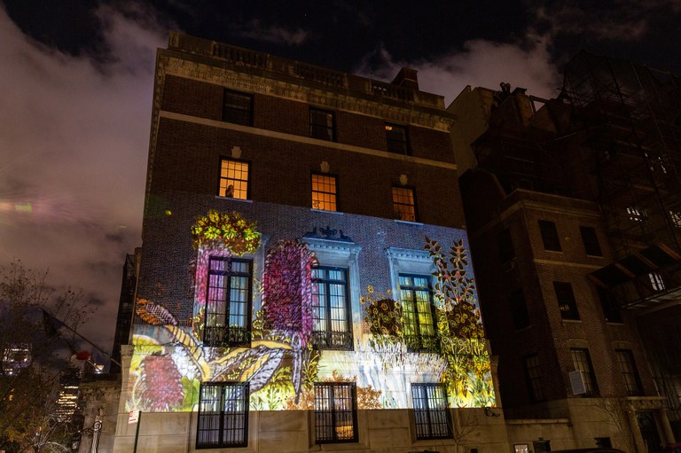 Francesco Simeti Unrelenting, 2020 Video animation, 5’ Projection on the façade of the Italian Consulate, NYC Courtesy the Artist and Francesca Minini, Milano