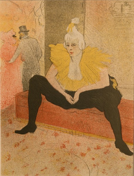 HENRI DE TOULOUSE-LAUTREC La clownessa seduta (Mademoiselle Cha-u-kao) Serie Elles Litografia a cinque colori su papier velin