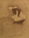 HENRI DE TOULOUSE-LAUTREC La donna che si pettina Serie Elles Litografia a due colori su papier velin