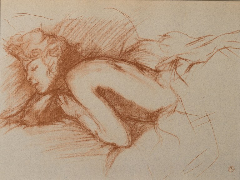 HENRI DE TOULOUSE-LAUTREC Ritratto di donna che dorme Litografia – Ed. 1948 Parigi (Francia)