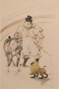 HENRI DE TOULOUSE-LAUTREC Il Circo – Clown che doma cavalli e scimmie Litografia – Ed. 1905 Parigi (Francia)