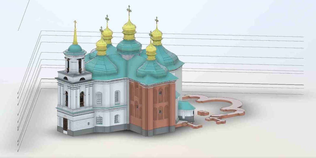 Chiesa di San Salvatore di Berestove: immagine del modello BIM