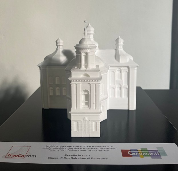 Chiesa di San Salvatore di Berestove: immagine del modello in scala ridotta realizzato con stampante 3D 