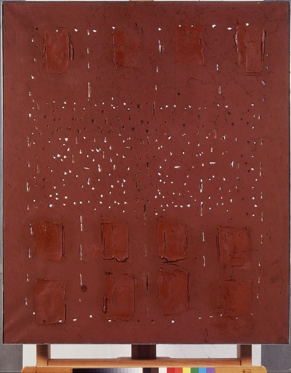 Lucio Fontana  Concetto Spaziale, 1960  Olio su tela, 102,8 c 83,8 cm  Fondo Lucio Fontana