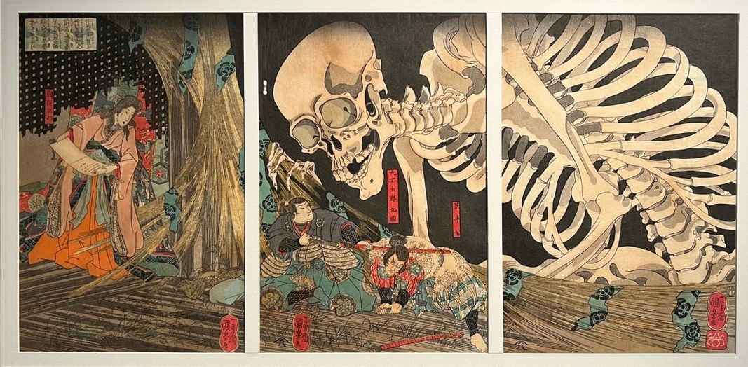 Kuniyoshi Utagawa, La principessa takiyasha e lo scheletro del padre, 1844, xilografia