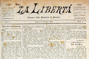 27 gennaio 1883: la prima pagina del primo numero di «La Libertà. Corriere della provincia di Piacenza» 