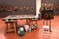 Pinacoteca comunale di Faenza (Ravenna): setting operativo sul "Cristo portacroce" di Marco Palmezzano (Maria Letizia Antoniacci) - foto Pinacoteca comunale di Faenza, 2023