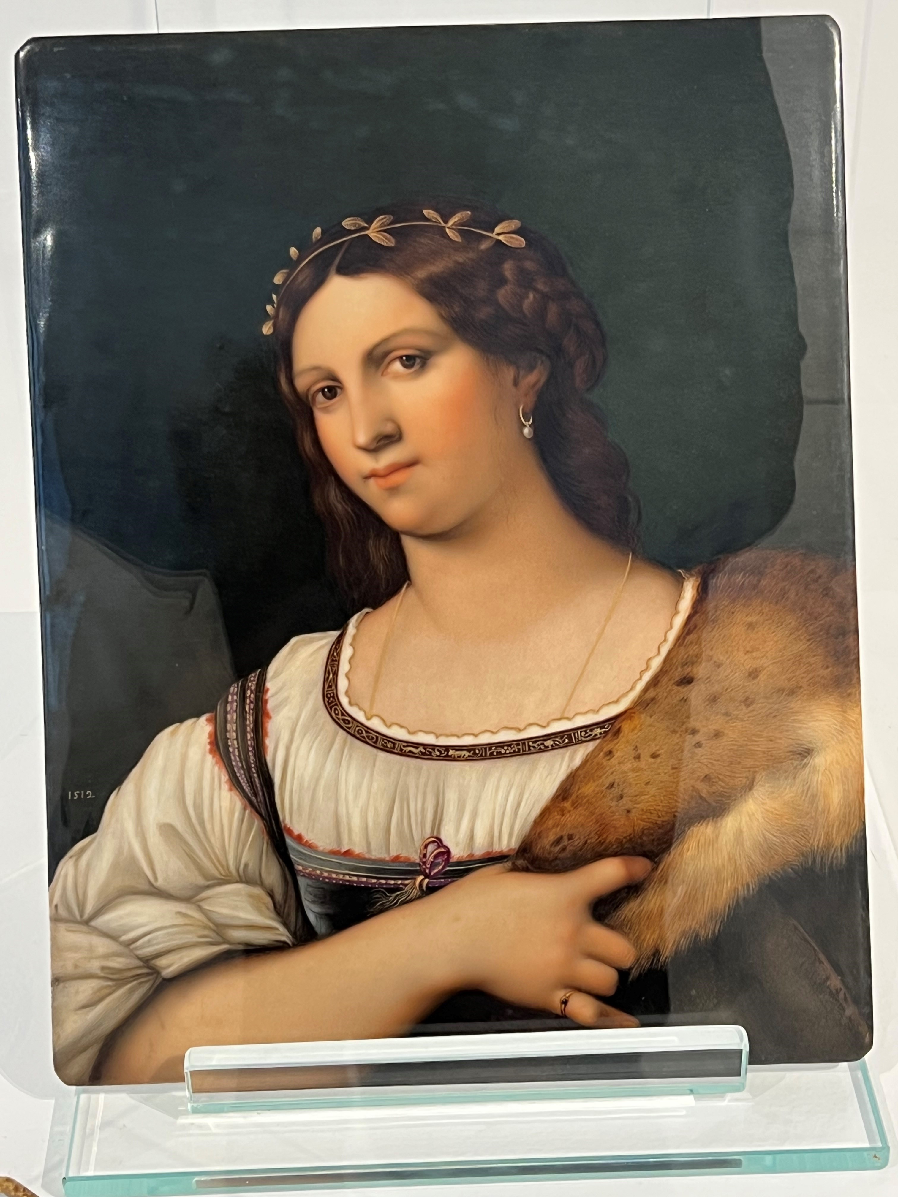 Veduta di allestimento: Lastra con ritratto femminile detto "La Fornarina", 1861, Museo Ginori