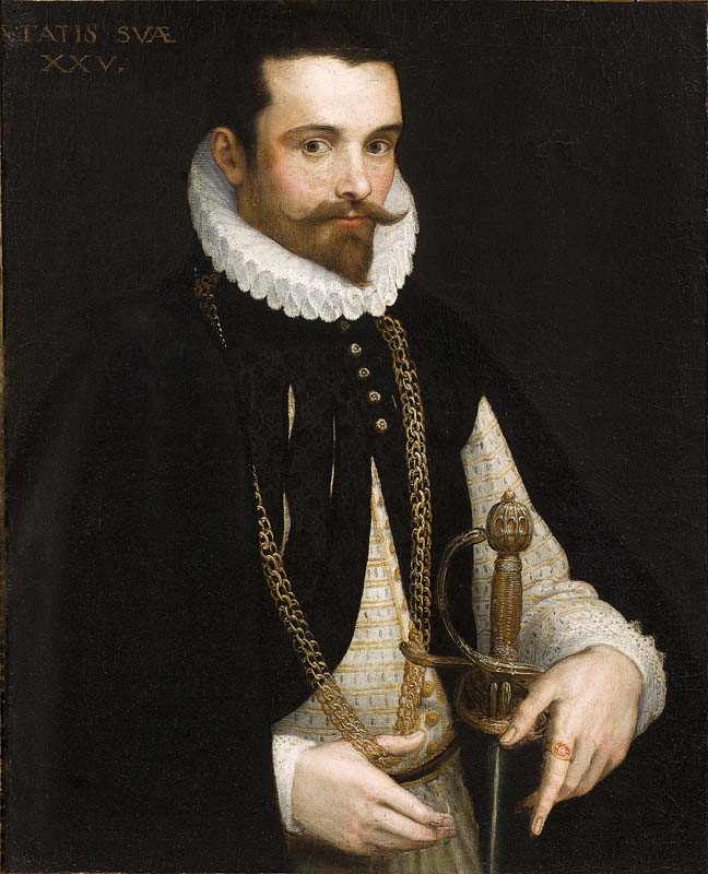 Bartolomeo Cesi (Bologna, 1556 – ivi, 1629), Ritratto di gentiluomo venticinquenne con la spada, 1585, Olio su tela, cm 78 x 60, Imola, Museo San Domenico