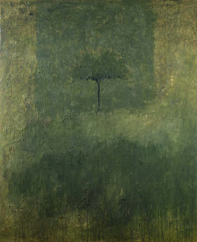 1981, Nel bosco, olio su tela, Collezione privata