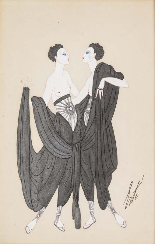 Erté - Romain de Tirtoff (1892-1990), Les Fleurs du Mal: Les Gousses de Vanille, 1916, china e tempera su cartone