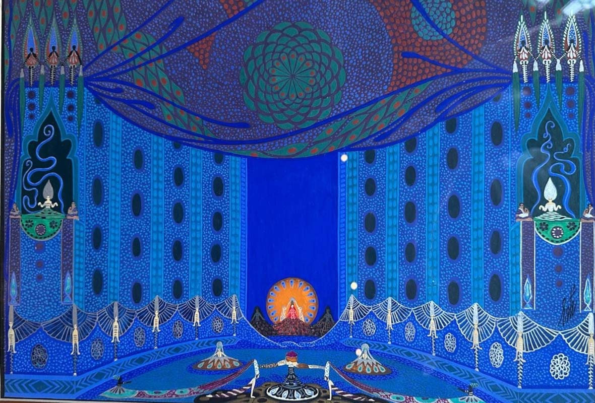 Erté - Romain de Tirtoff (1892-1990), Set Design, Conte Hindou, Folies Bergère, 1922, Gouache su carta