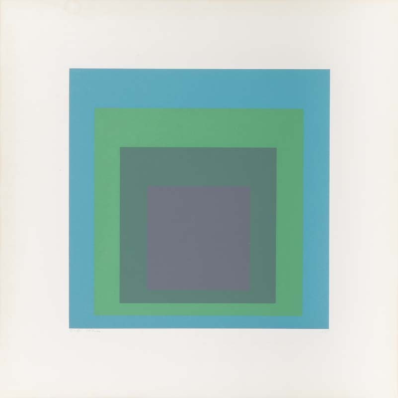 Joseph Albers, Omaggio al quadrato, serigrafia, 1967, 280 x 280 mm, Pinacoteca Nazionale di Bologna, Gabinetto dei disegni e delle stampe