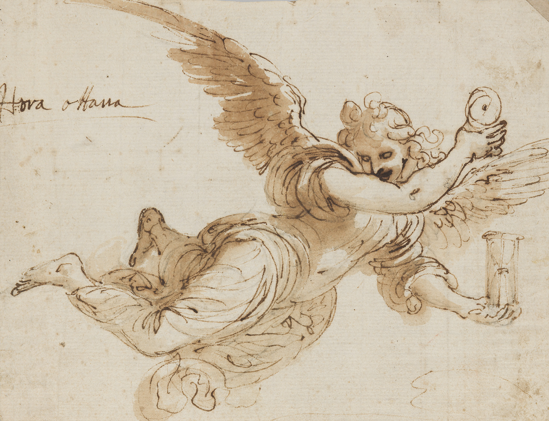 (Ludovico Carracci, Figura alata in volo, 1610-1612 circa
