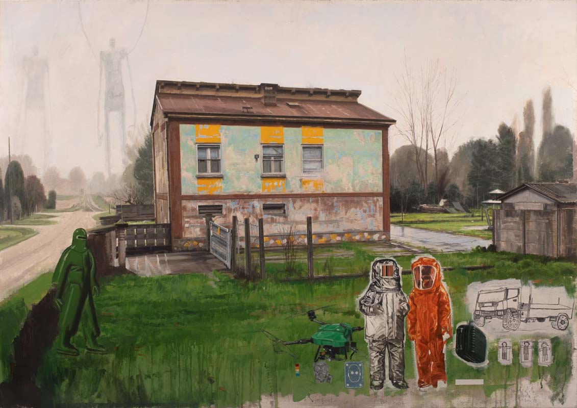 Nicola Nannini, defcon 2, 2023, olio su tela, 72x102 cm, courtesy artista, photo Barbara Bicego)