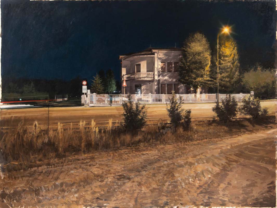 Nicola Nannini, Oggetto notte #1, 2018, olio su tela, 150x200 cm. Patrimonio artistico Gruppo Unipol. Photo Barbara Bicego