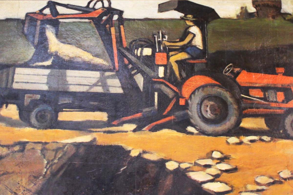 L’uomo e la macchina di Nevio Bedeschi (1963), opera oggetto di restauro