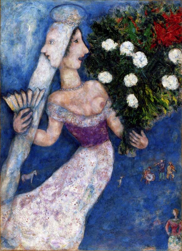 Marc Chagall, 
La sposa dai due volti,1927, olio su tela, 99,8x73 cm