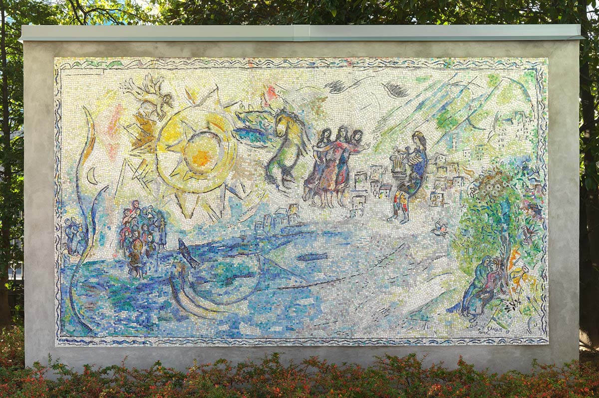 Marc Chagall, Orpheus, 1971, mosaico realizzato da Heidi e Lino Melano