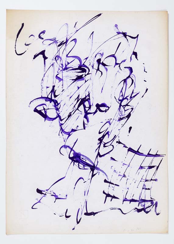 Piero Dosi Testa 1982 acrilico su carta, cm 34x24