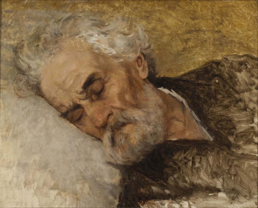 Silvestro Lega, Studio di testa per gli ultimi momenti di Giuseppe Mazzini, 1873 ca. Olio su tela, Pinacoteca Comunale “Silvestro Lega” – Comune di Modigliana
