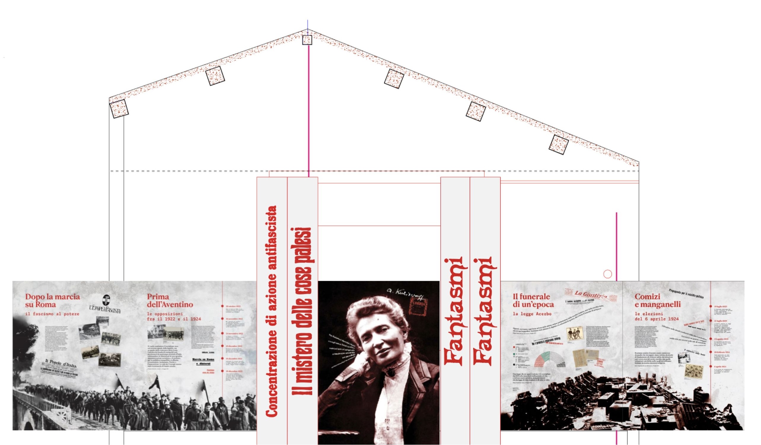 allestimento della mostra a Casa Cervi