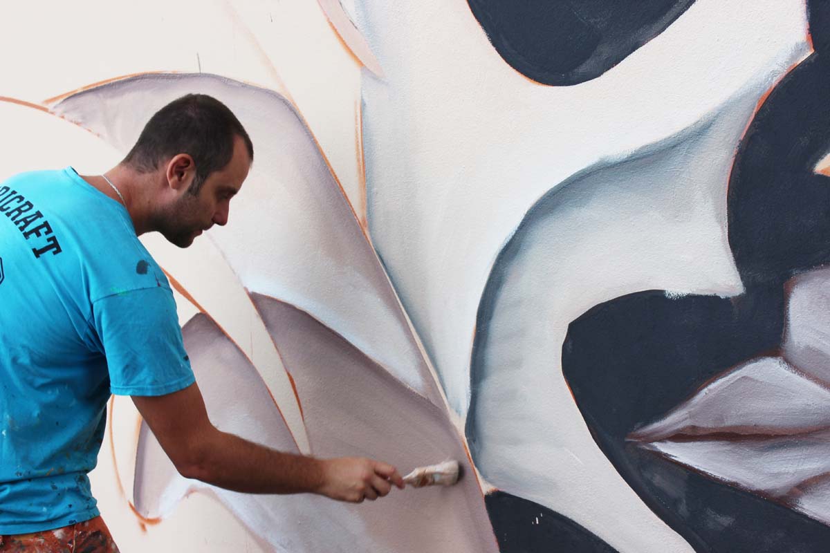 artistI al lavoro, foto Fondazione Dozza Città d’Arte