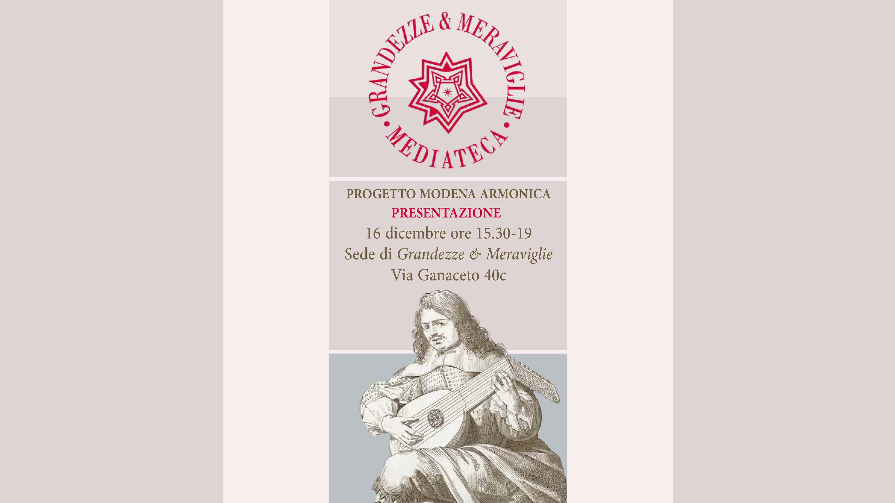 Nell’immagine: suonatore di tiorba, stampa, da Van Dick, secolo XVIII (Mediateca di Grandezze & Meraviglie)