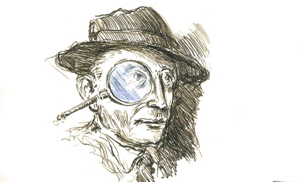 ritratto di Bendandi, dalla copertina del volume "‘Bendandi sotto indagine. Una lente di ingrandimento sul lavoro di Bendandi’ 