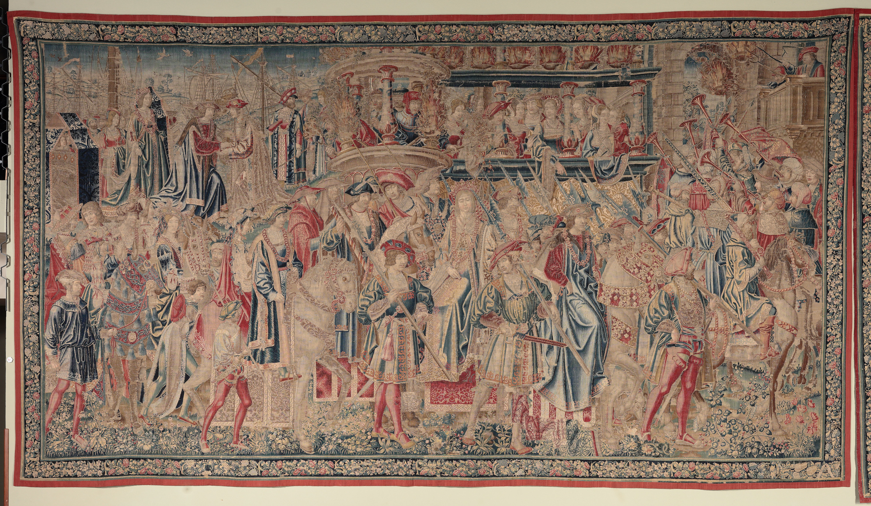 Manifattura di Bruxelles, primo quarto del XVI secolo, Corteo regale di nozze, arazzo in lana e seta