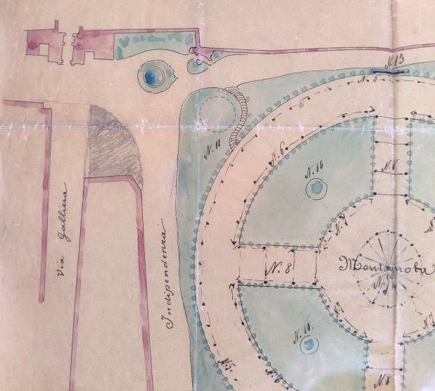 La Montagnola in una mappa conservata nell'Archivio storico del Comune di Bologna