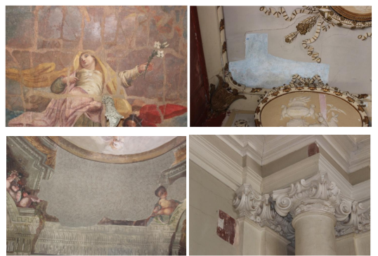 alcune immagini dell'attuale stato dell'apparato decorativo del Complesso