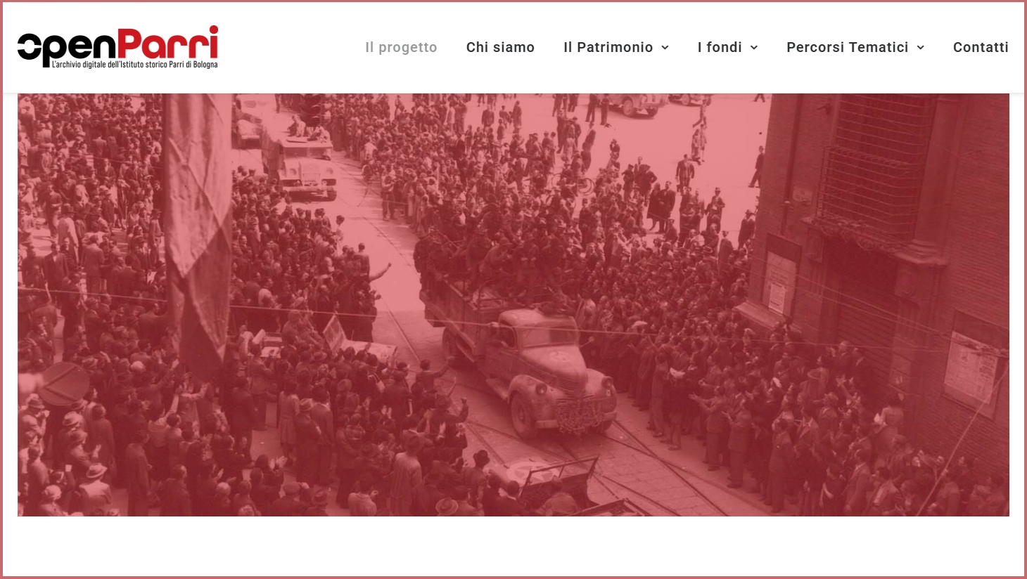 Una schermata del portale OpenParri dell’Istituto storico Parri - Bologna Metropolitana