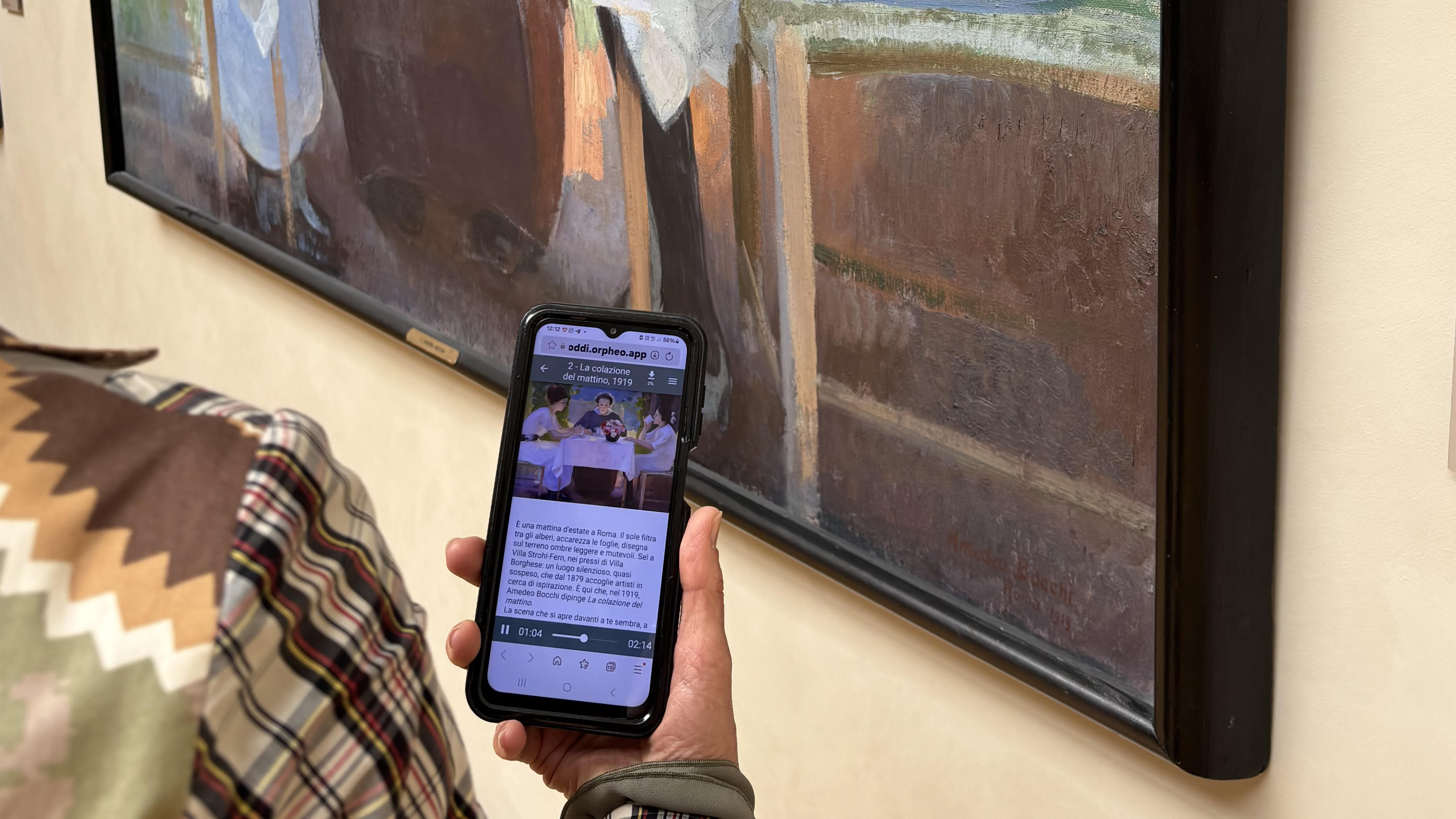 nella foto: il nuovo servizio di audioguide della Galleria d’Arte Moderna Ricci Oddi di Piacenza