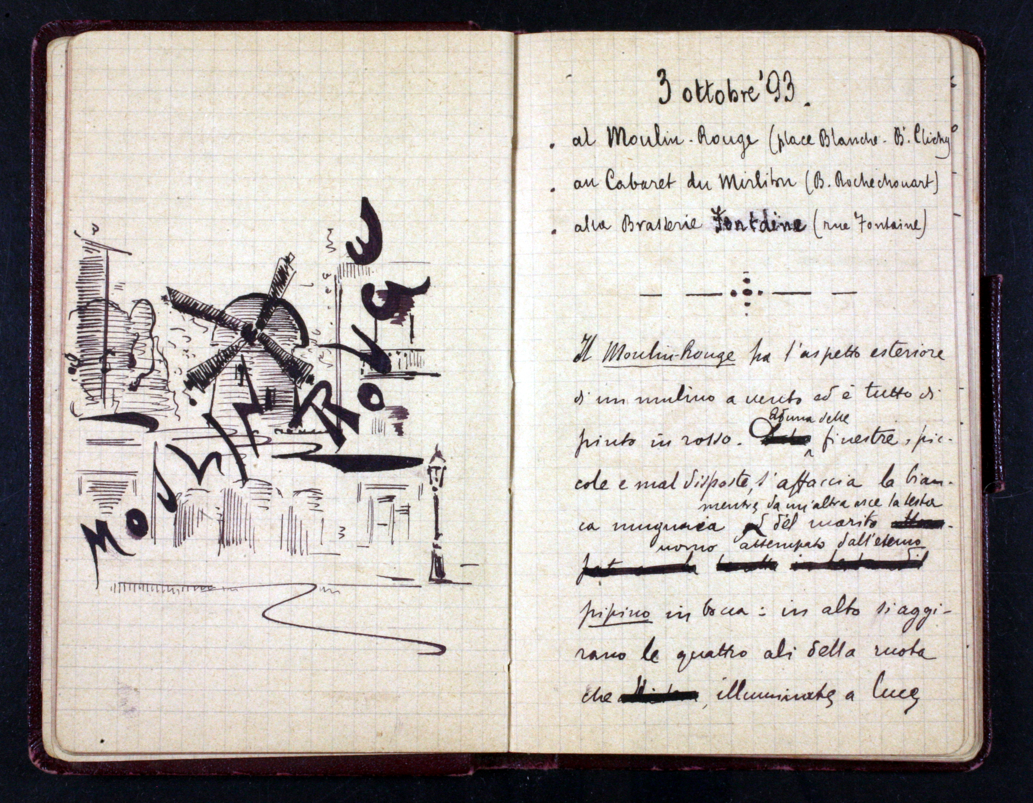 Taccuino del soggiorno a Parigi, 1893. Bim, Carte Giuseppe Cita Mazzini