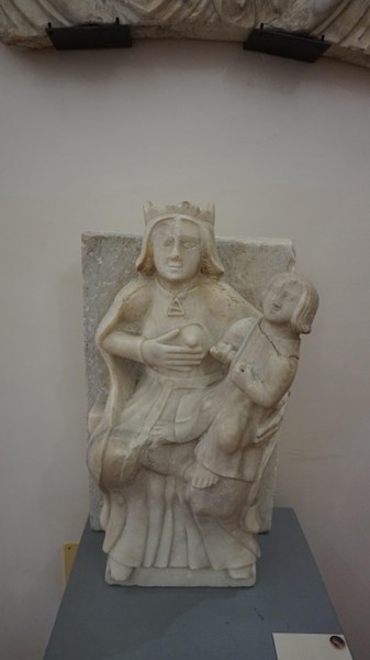05c. Rimini, Museo della Città, Lapicida del XIV sec., Madonna con il Bambino (Madonna del latte), prima - ph. Laboratorio degli Angeli, 2020.JPG