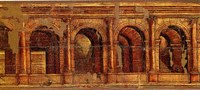 Frammento di colonnato dopo il restauro, Anonimo sec. XVI. Bologna, Biblioteca dell'Archiginnasio