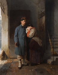 Piacenza, Galleria d'arte moderna Ricci Oddi: Girolamo Induno, La partenza del conscritto, 1862 (olio su tela)