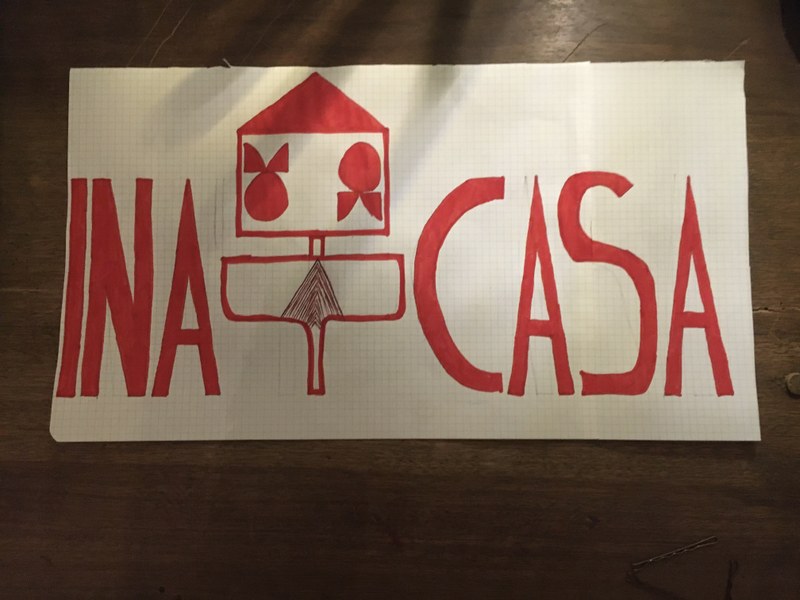Ina casa: una casa per uno una casa per tutti - disegno del logo del progetto donato da bambini anonimi - Aidoru Ass.